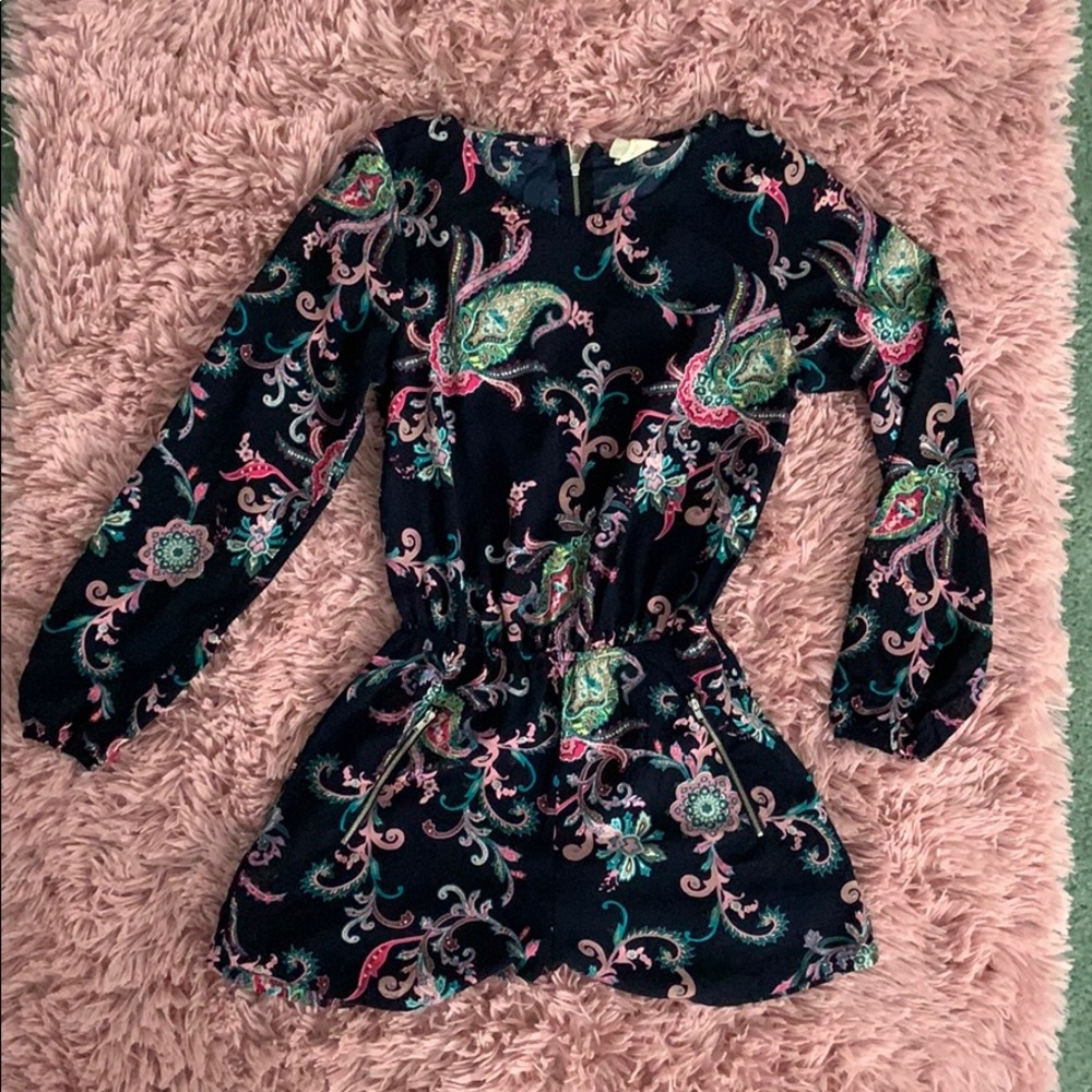 Long sleeved Paisley patterned romper